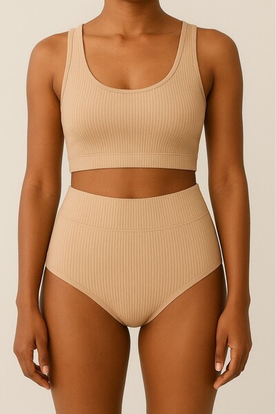 OykWear Pamuklu Fitilli 5 li paket Yüksel Bel Toparlayıcı Kadın Külot Büyük Beden