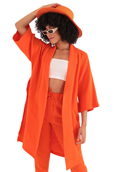 Budi Relaxed Fit Kimono Top - Orange