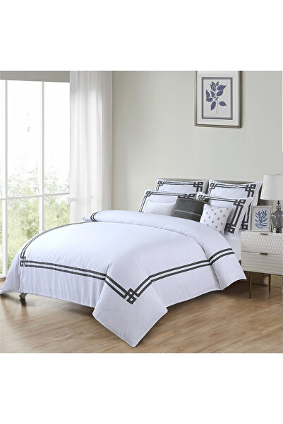 Bee Home Bed and Bath Tibed Gray | 100% Cotton Double 11-Piece Duvet Set | Black friday