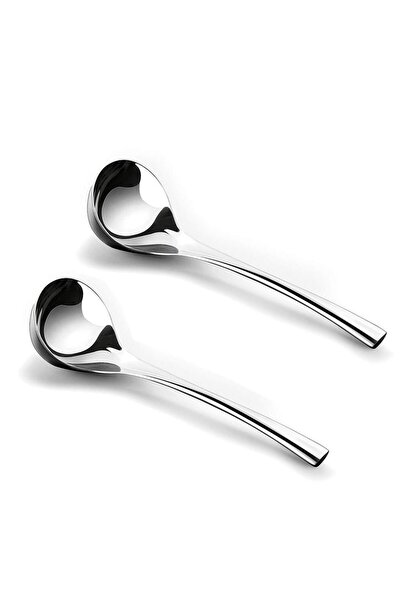 Blythornix Soup Ladles Stainless Steel, Soup Spoon for Serving Sauce Gravy Long Handle Cooking Utensil 2 Packs