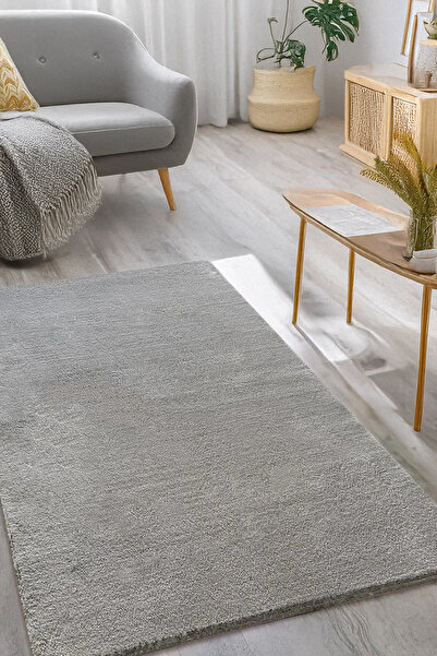 Evrium Home Gri Yumuşak Yıkanabilir Post Peluş Halı Yolluk Kaymaz Dot Taban C...