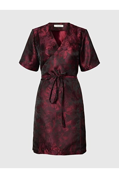 SELECTED Kleid mit V-Ausschnitt Jacquard