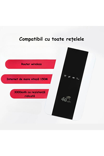 ambrasmart ambrasmart Portable 4G/5G Router, White, Powerful 3000mAh Battery, up to 10 users