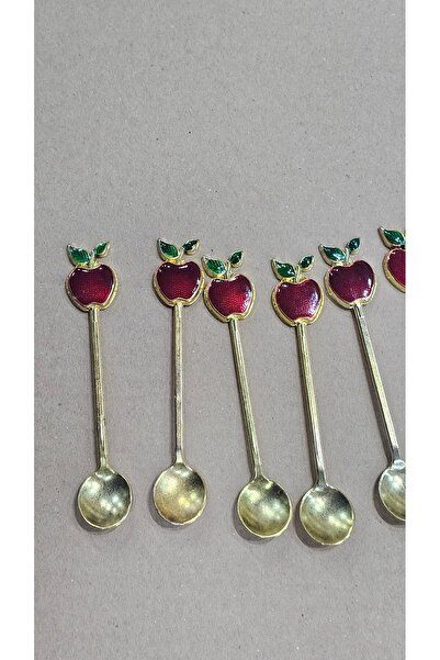 Turkish Store İstanbul Apple Detailed 6-Piece Teaspoon Set