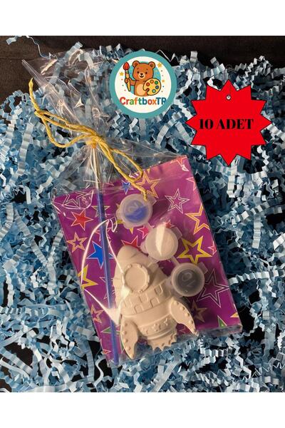 CRAFTBOXTR Hediyelik Roket Taş Boyama Seti (10 Adet)/Kendin Yap, Doğum Günü, ...