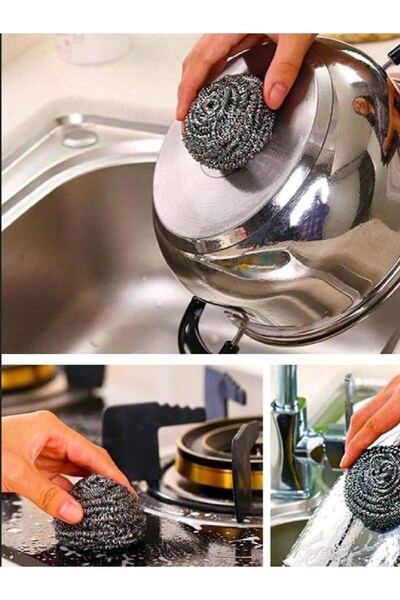 Technow 100% Stainless Steel Scouring Dishwashing Wire 6 Pieces