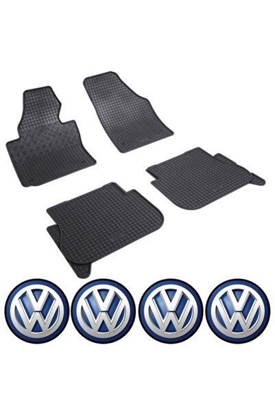 Rigum Volkswagen Touran Van 2004–10.2020 Set covorase din cauciuc + 4 autocol...