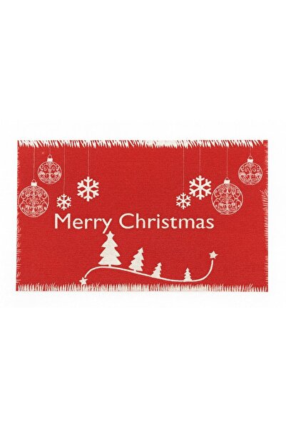 OEM Christmas-themed table napkin 'Merry Christmas', washable, heat resistant, 45 x 30 cm, Red