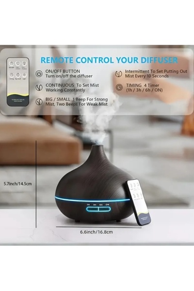 erorex 500ml Aromatherapy Diffuser, Humidifier with Timer and LED Light for Home and Office Use