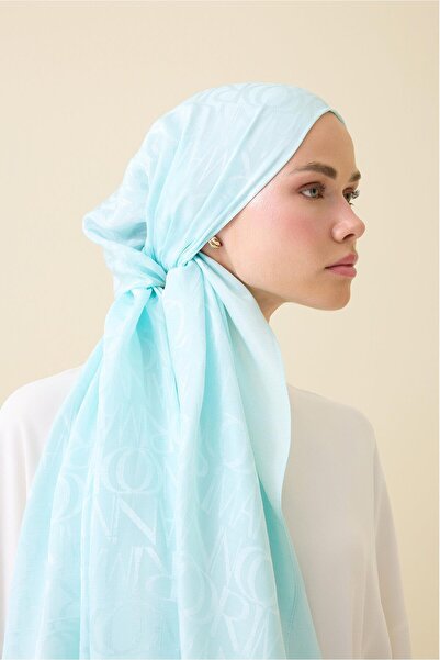 Imannoor Signature Monogram Burgundy Shiny Jacquard Shawl 70X200