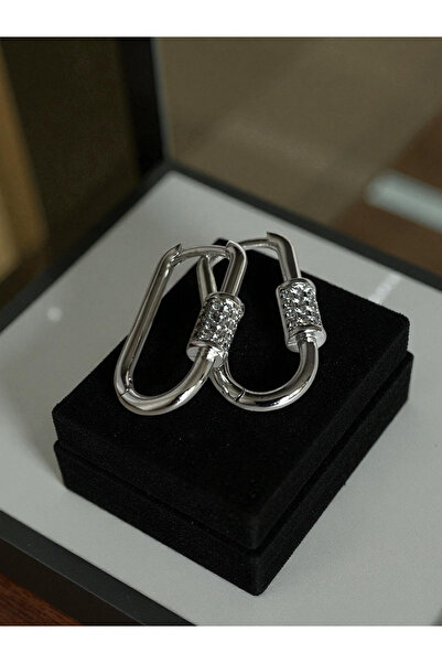 NAİFTAKIAKSESUAR أقراط نسائية من الفولاذ بتصميم هندسي