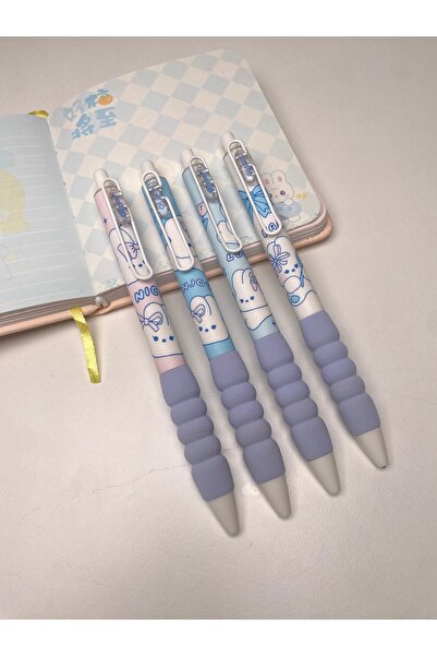 İnci Kawaii Tavşan Uçlu Kalem Sevimli Beyaz Mavi Kalem 1 Adet
