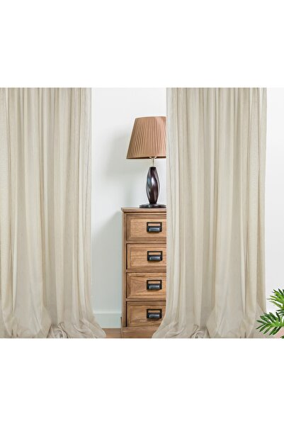 OEM Kitchen curtain, 300x240 cm, with drapery, splash texture, beige