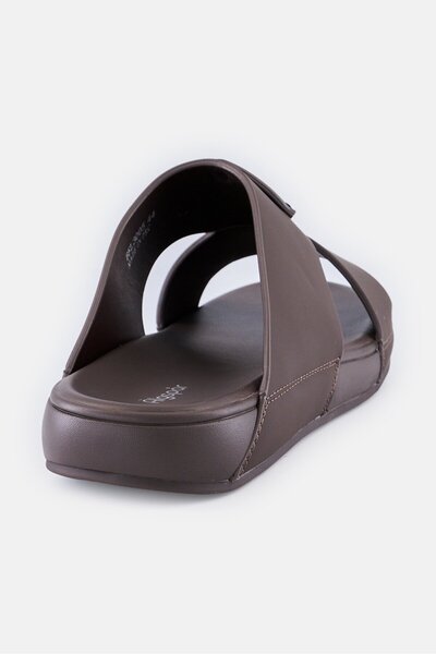 Algspar Men Slip On Arabic Sandals, Coffee