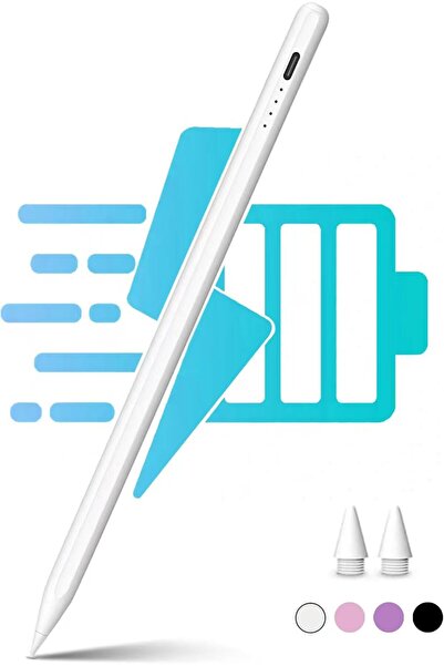 007 Stylus Pen for iPad (2018-2024) – Fast Charge, Tilt Sensitivity, Palm Rejection, White
