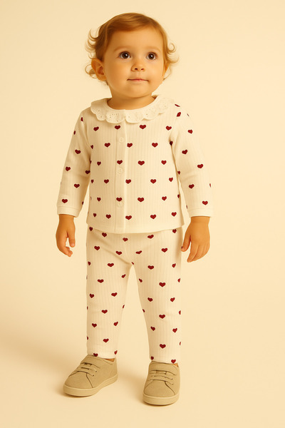 BUUFUU Baby Girl Set Long Sleeve Cotton with Ruffled Collar 0-6 Months