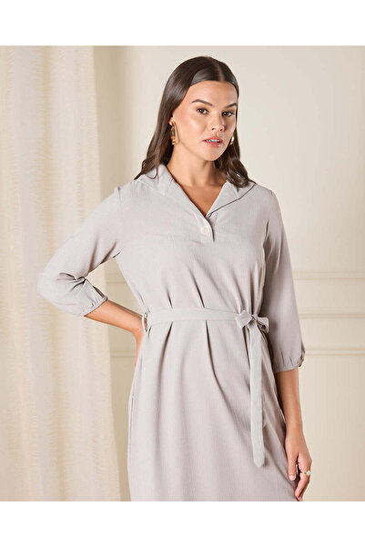 REDTAG Women Grey Button Down Dress