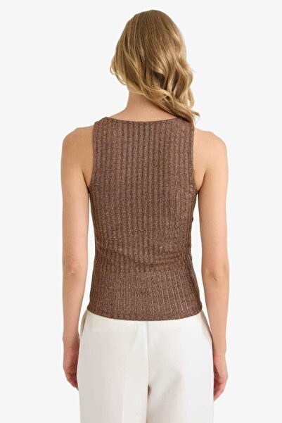 DeFacto Slim Fit Slim Fit Crew Neck Glitter Fabric Tank Top (25 Au)