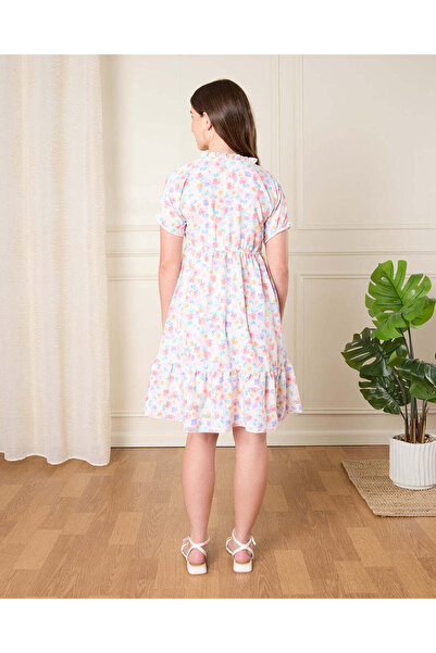 REDTAG Senior Girls White Printed Dress