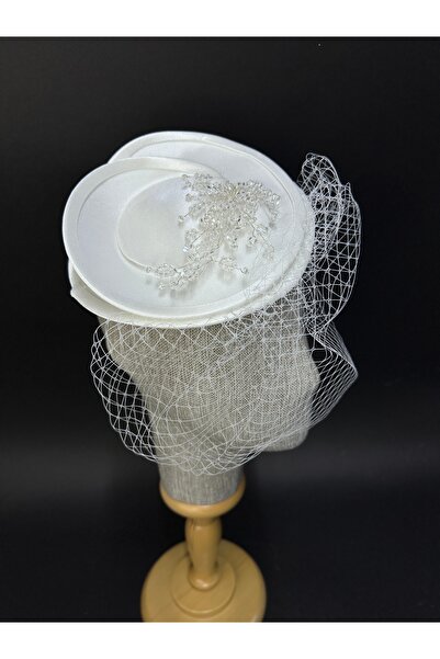 Hayalperest boncuk Pălărie de mireasă cu cristale brodate cu voal Accesoriu p...