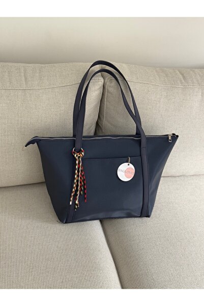BAGLOVİS Charm Askili Large Navy Blue Women's Shoulder Bag En45 Boy30
