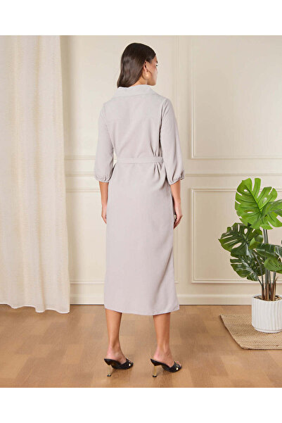 REDTAG Women Grey Button Down Dress