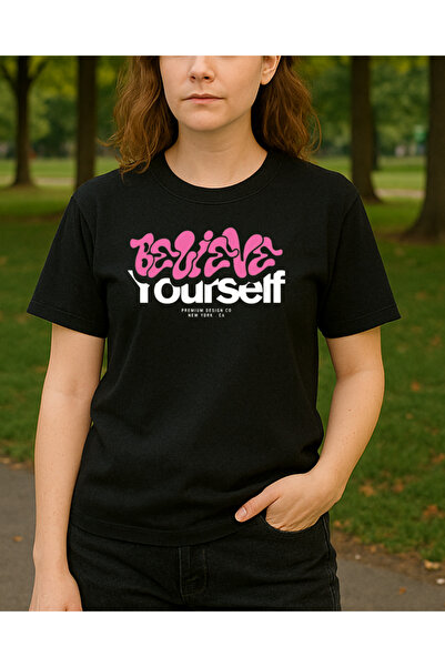 Ebiidesign Believe Yourself Printed T-Shirt