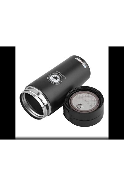 desselan Vacuum cup 350 ml Travel Coffee Mug Black Thermal Cup Wide Mouth Tumbler with Leak Proof Lid