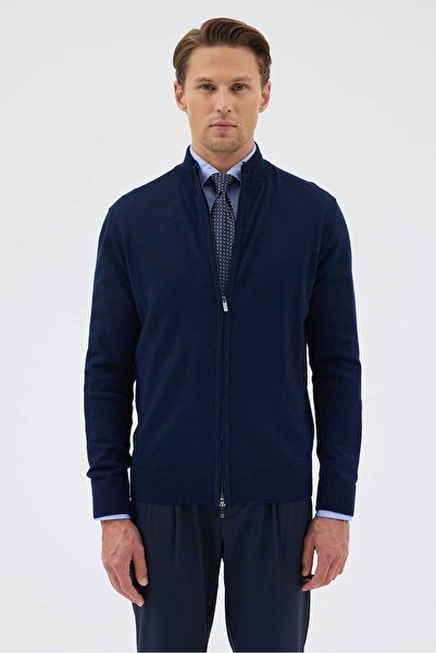 Paşahan Double Zippered Wool Knit Cardigan