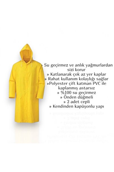 optana Kadın Erkek Su Geçirmez Kapüşonlu İşçi Balıkçı Yağmurluğu Rüzgar Geçir...