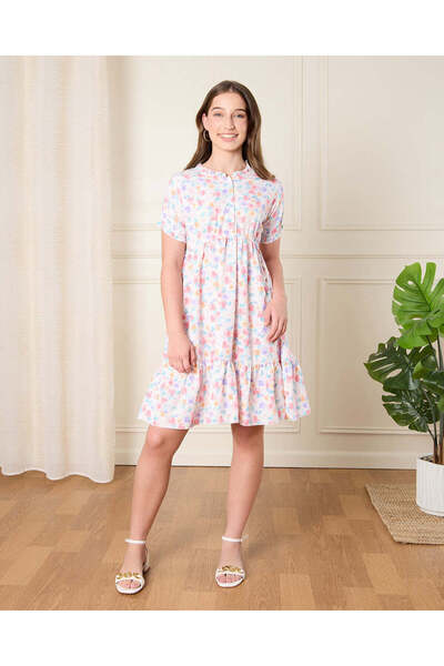 REDTAG Senior Girls White Printed Dress