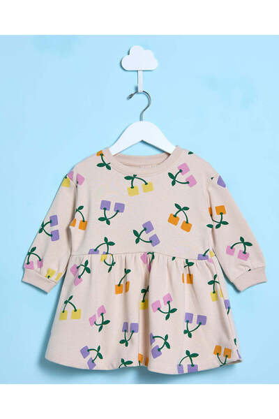 REDTAG فستان رياضي بطبعة الكرز للبنات الرضع