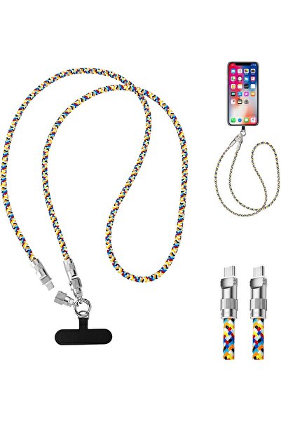 007 كابل Supadise 2 في 1 USB-C 60 واط قابل للارتداء للهاتف - حزام كروس مضاد ل...