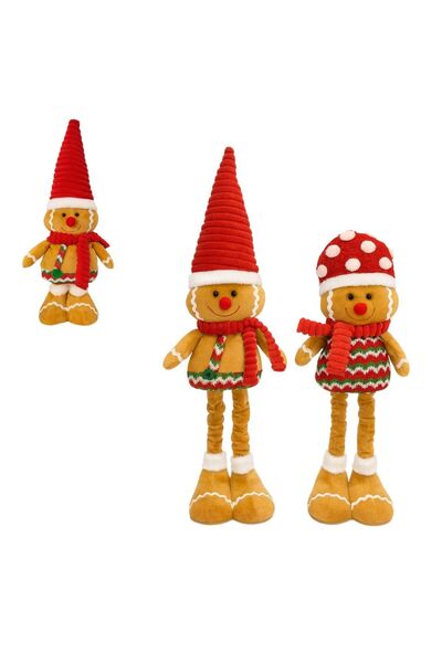 Issa Figurină decorativă de Crăciun 60 cm, înălțime reglabilă - Omuleț de turtă dulce