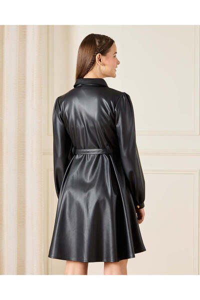 REDTAG Senior Girls Black Skater Dress