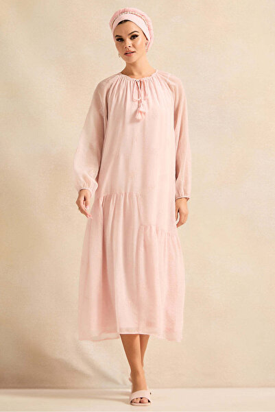 REDTAG Women Ivory Long Sleeve Tier Dress