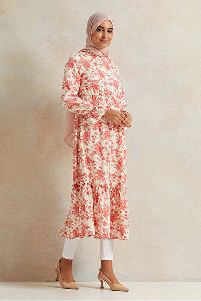 REDTAG Women Ivory Printed Tier Dress