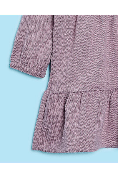 REDTAG Infant Girls Lilac Herringbone Dress