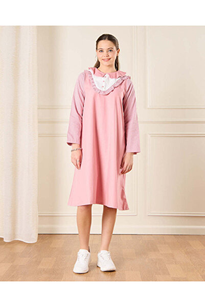 REDTAG Senior Girls Pink Collared Uniform Dress