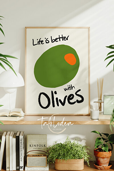 tablodea Μεσογειακό στυλ με μοτίβο ελιάς Μινιμαλιστική διακόσμηση κουζίνας Πί...