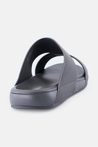 Algspar Men Slip On Arabic Sandals, Dark Grey