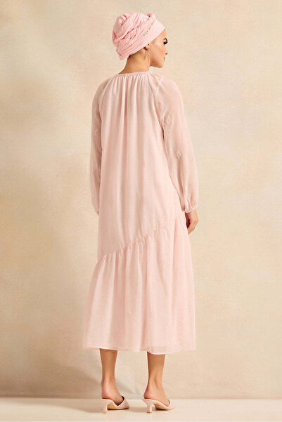 REDTAG Women Ivory Long Sleeve Tier Dress