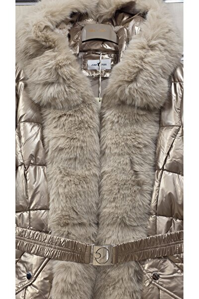 Park Moda Furry Shiny Quilted Coat