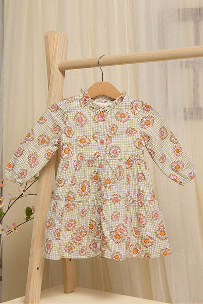 REDTAG Infant Girls Ivory Printed Dress