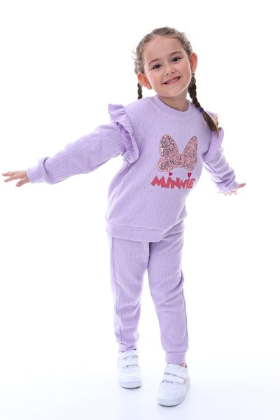 minikiss 2 Adet İnterlok pamuklu alt üst kız çocuk ikili Takım