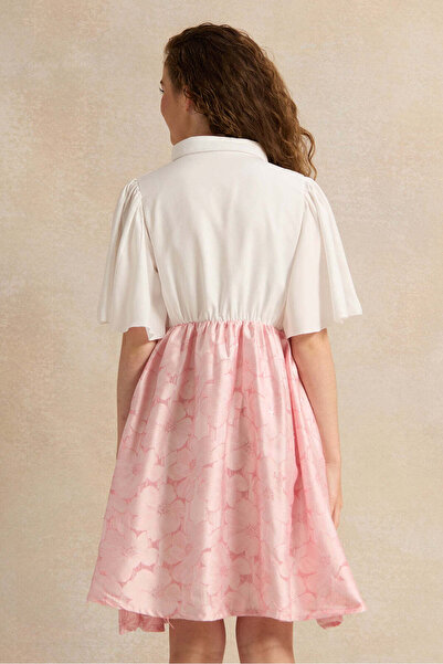 REDTAG Senior Girls White &Pink Floral Print Dress