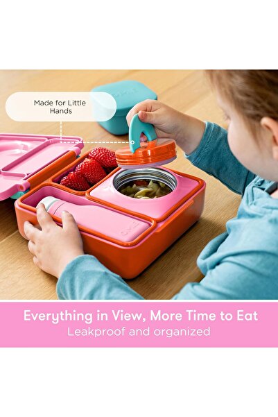 OMIE Box Insulated Kids Bento Lunchbox with Thermos — Leakproof, 3 Compartments