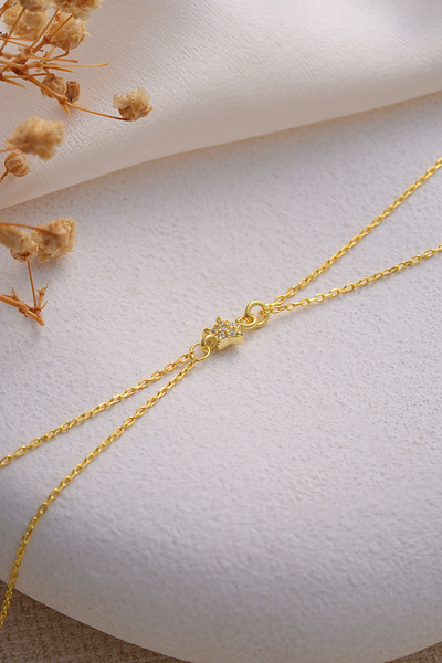 ESSARE 925 Ayar Gümüş Gold Kaplama Yıldız Model Şahmeran Bileklik