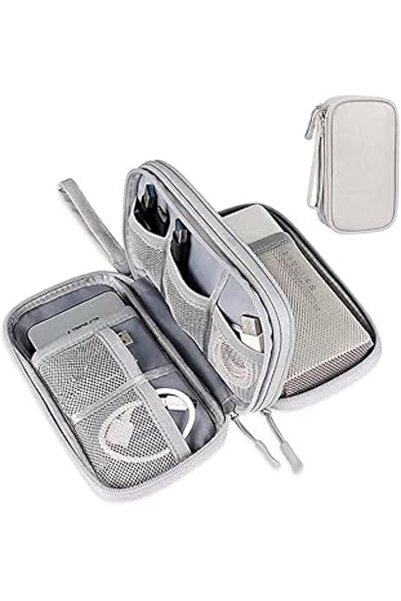 KASTWAVE Travel Cable Organizer Bag - Double-Layer Water-Resistant Accessorie...