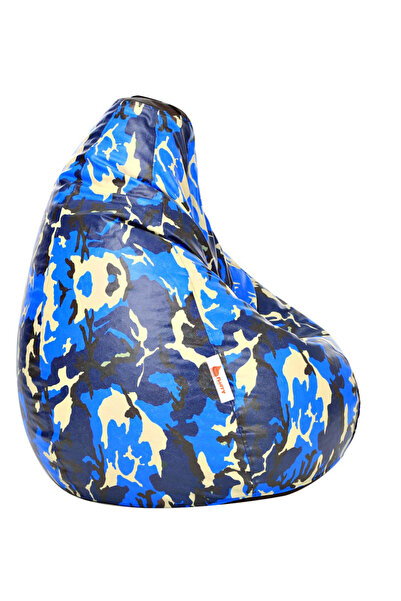 Marktna Blue Camouflage Bean Bag - Comfortable Modern Design